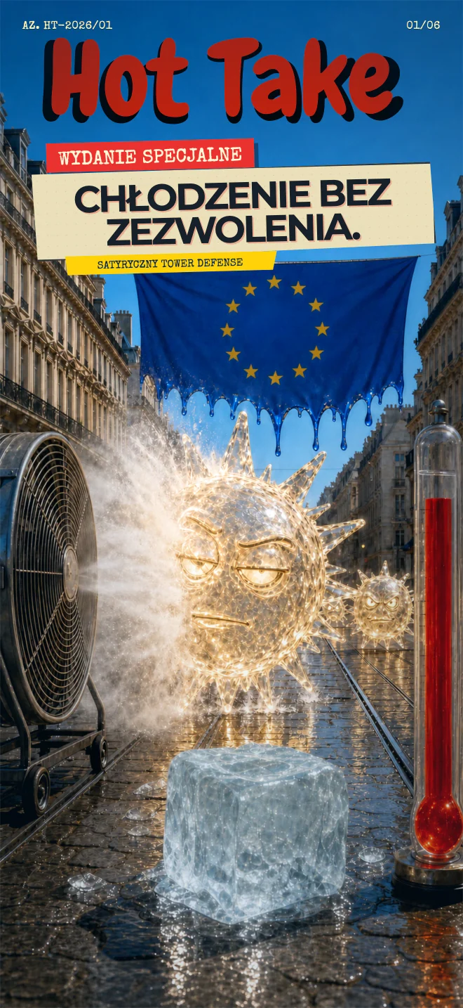 Grafika kampanii HOT TAKE: Europa topi się w letnim upale